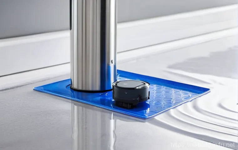 누수 탐지와 해결 - **Prompt:** A professional leak detection technician, wearing a practical work uniform including dar...