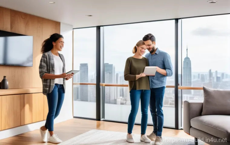 화재 예방 관리 - **Prompt 1: Modern Smart Home Fire Safety**
"A cozy, brightly lit modern living room with large ...