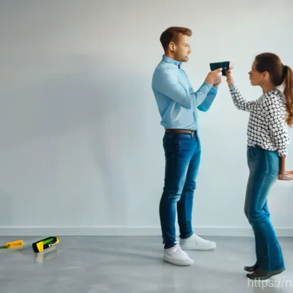 건물 하자보수 체크리스트 - **Image Prompt: Diligent New Apartment Handover Inspection**
A bright, clean, and modern unfurni...